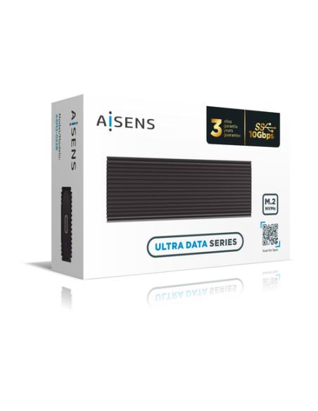 AISENS Caja Externa M.2 (NGFF) ASM2-022B NVMe A USB3.2 Gen2, Negra