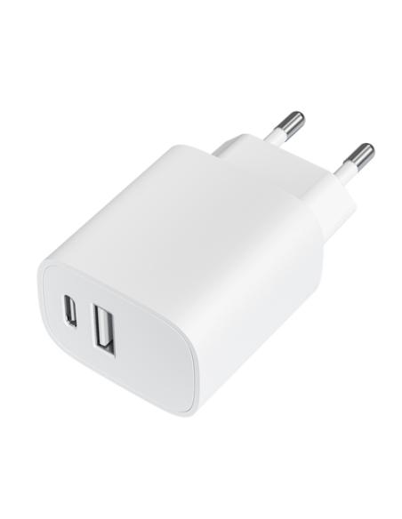 Leotec Cargador 20W 1xUSB-C PD + 1x USB-A Blanco