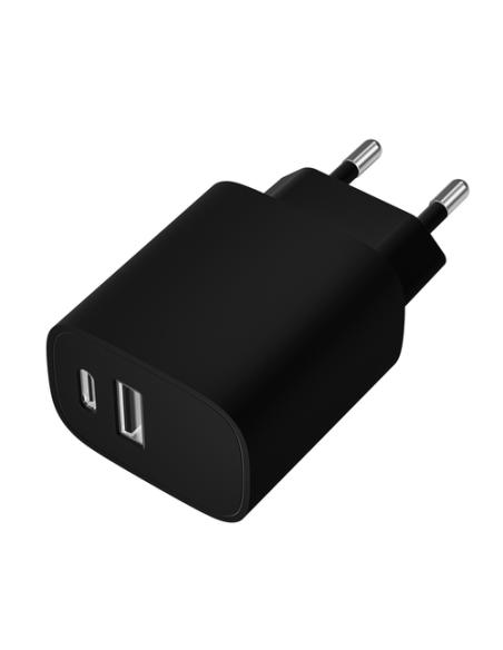 Leotec Cargador 20W 1xUSB-C PD + 1x USB-A Negro