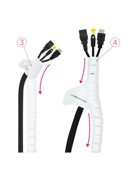 Nanocable Organizador de Cables Flexible 25 mm, Blanco, 1 m