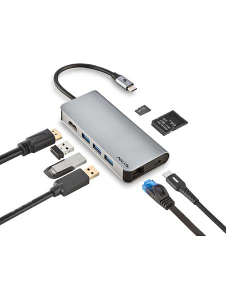NGS WONDER DOCK 8 USB 2.0 Type-C Plata