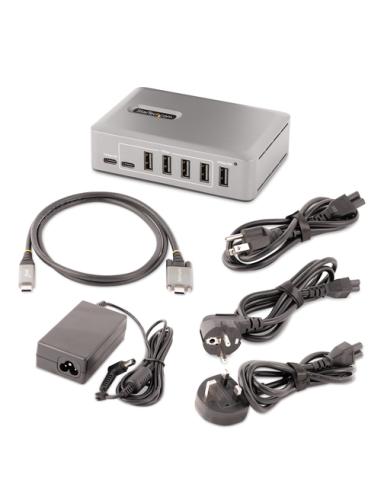StarTech.com Hub Concentrador USB-C de 10 Puertos - 8x USB-A/2x USB-C - con Fuente de 65W - USB 3.1 10Gbps - Ladrón USB Tipo C c