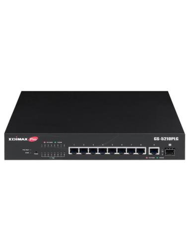 Edimax Switch GS-5210PLG Gestionado Gigabit Ethernet (10/100/1000) Energía sobre Ethernet (PoE) Negro