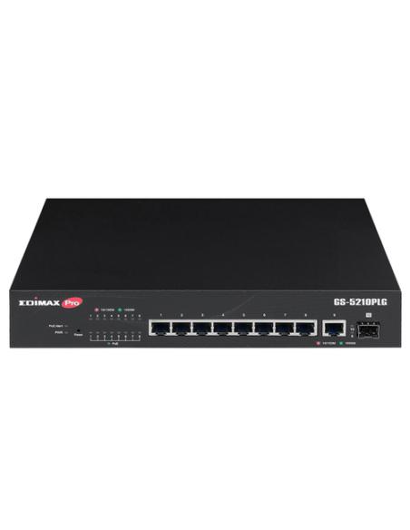 Edimax Switch GS-5210PLG Gestionado Gigabit Ethernet (10/100/1000) Energía sobre Ethernet (PoE) Negro