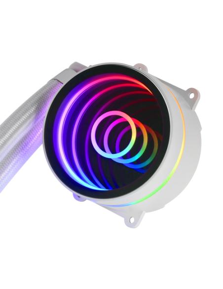 Mars Gaming ML-ONE240 Blanco, Refrigeración Líquida CPU, TDP 400W, Espejo Infinito, 2 Ventiladores FRGB Silenciosos, Multisocket