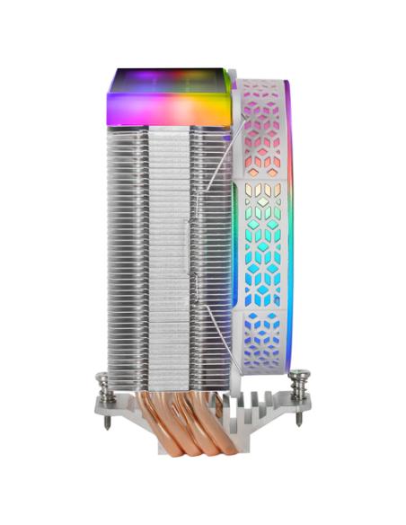 Mars Gaming MCPU-VR, Disipador CPU, Doble Espejo Infinito ARGB, 4 Heatpipes HCT, TDP 180 W, Ventilador Ultra-silencioso PWM 12 c