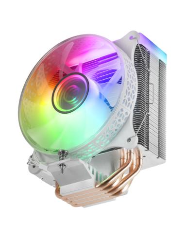 Mars Gaming MCPU-VR, Disipador CPU, Doble Espejo Infinito ARGB, 4 Heatpipes HCT, TDP 180 W, Ventilador Ultra-silencioso PWM 12 c
