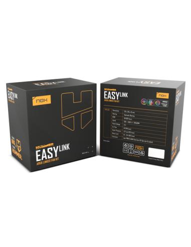 NOX Hummer EASY LINK Carcasa del ordenador Refrigerador de aire 12 cm Negro 3 pieza(s)