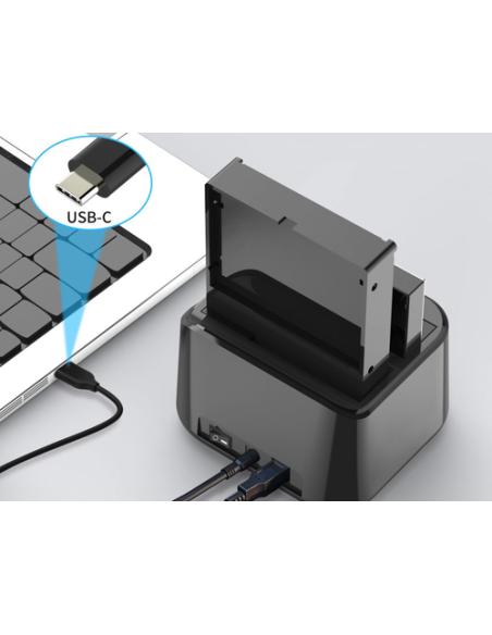 Conceptronic DONN12B base de conexión para disco duro USB 3.2 Gen 1 (3.1 Gen 1) Type-B Negro