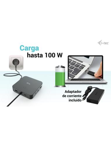 i-tec USB-C HDMI Dual DP Docking Station with Power Delivery 100 W + Universal Charger 100 W