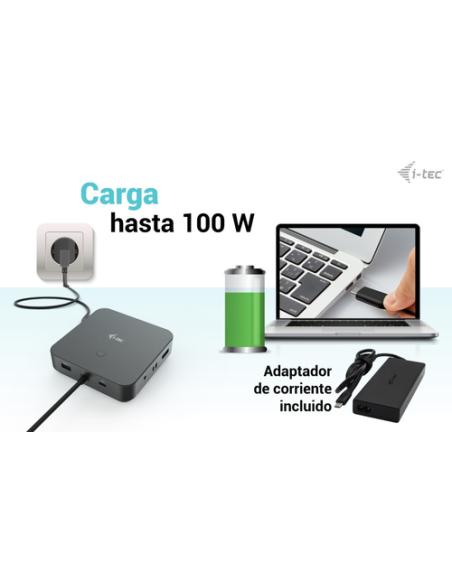 i-tec USB-C HDMI Dual DP Docking Station with Power Delivery 100 W + Universal Charger 100 W