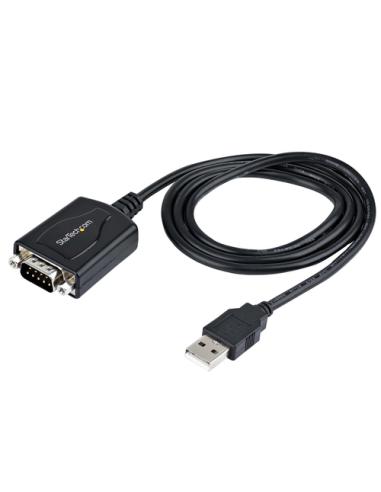 StarTech.com Cable de 91cm USB a Serie con Retención de Puerto COM, Conversor DB9 RS232 Macho a USB, Adaptador USB a Serie para 