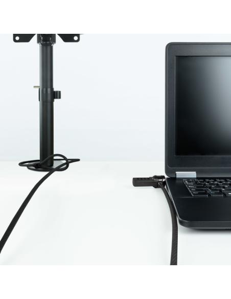 TooQ Cable de Seguridad con Combinación para Portátiles 1.5 metros, Color Gris Oscuro