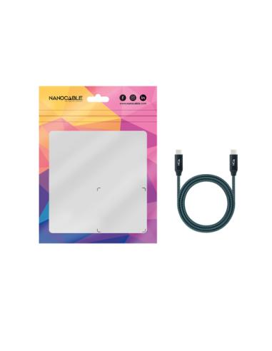 Nanocable Cable USB 3.2 Gen2x2 20Gbps 5A/100W 4K/60Hz USB-C/M-USB-C/M, Gris/Negro, 2 m