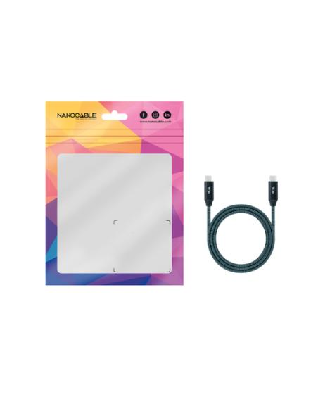 Nanocable Cable USB 3.2 Gen2x2 20Gbps 5A/100W 4K/60Hz USB-C/M-USB-C/M, Gris/Negro, 2 m