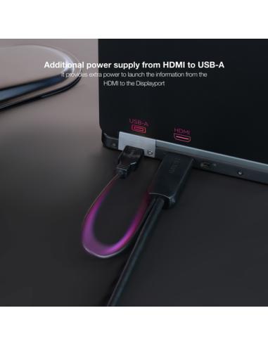Nanocable Cable Conversor HDMI 2.0 a DisplayPort V1.2, 1.8 m, Negro