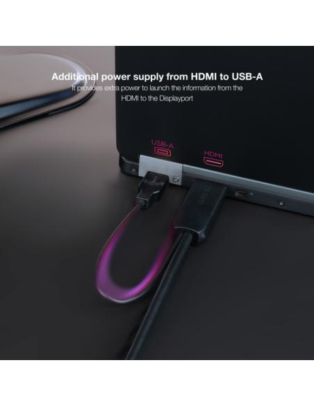 Nanocable Cable Conversor HDMI 2.0 a DisplayPort V1.2, 1.8 m, Negro