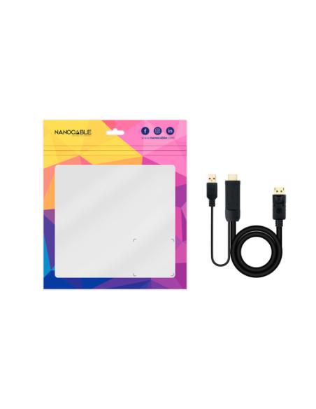 Nanocable Cable Conversor HDMI 2.0 a DisplayPort V1.2, 1.8 m, Negro