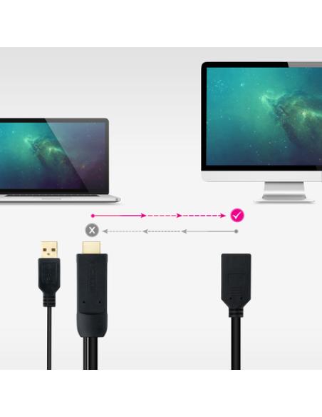 Nanocable Conversor HDMI 2.0 a DisplayPort V1.2 Negro, 20 cm