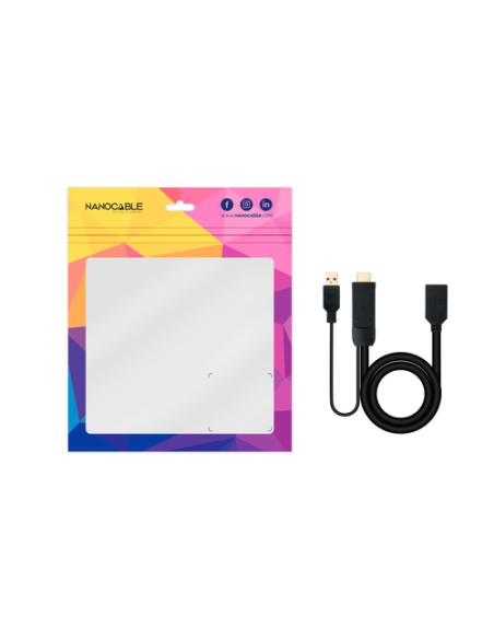 Nanocable Conversor HDMI 2.0 a DisplayPort V1.2 Negro, 20 cm