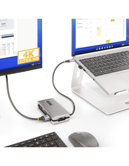 StarTech.com Adaptador Multipuertos USB-C - HDMI 4K a 60Hz VGA - Hub Ladrón USB de 3 Puertos - Power Delivery de Paso de 100W - 