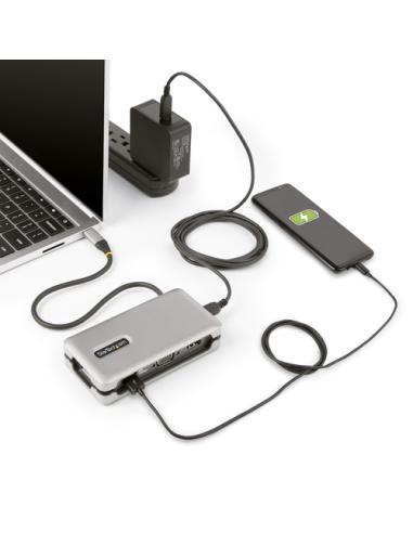 StarTech.com Adaptador Multipuertos USB-C - HDMI 4K a 60Hz VGA - Hub Ladrón USB de 3 Puertos - Power Delivery de Paso de 100W - 
