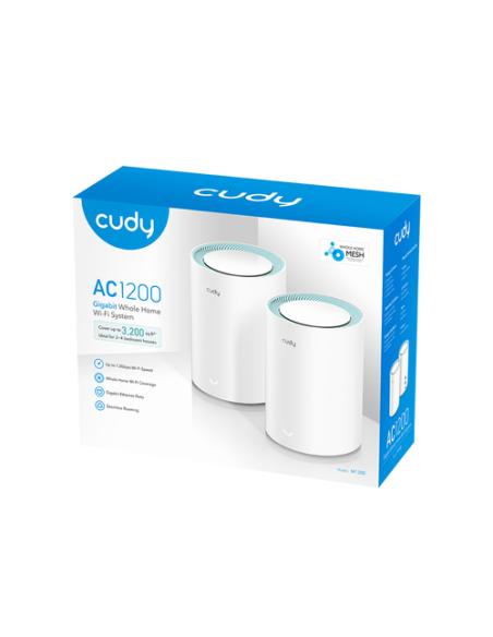 Cudy M1300 2-PACK sistema Wi-Fi Mesh (Wi-Fi en malla) Doble banda (2,4 GHz / 5 GHz) Wi-Fi 5 (802.11ac) Blanco 1 Interno