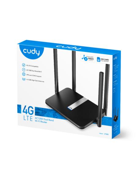 Cudy LT500 router inalámbrico Ethernet rápido Doble banda (2,4 GHz / 5 GHz) 4G Negro