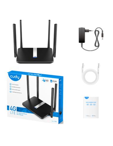Cudy LT500 router inalámbrico Ethernet rápido Doble banda (2,4 GHz / 5 GHz) 4G Negro