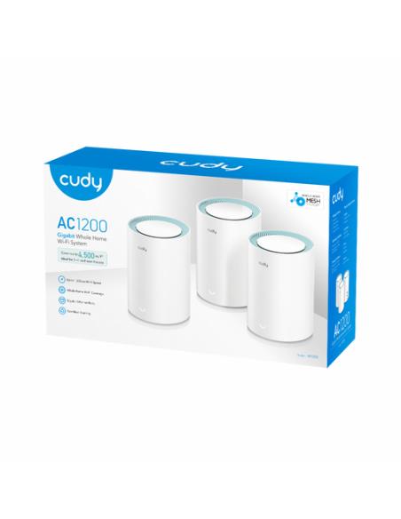 Cudy M1300 3-PACK sistema Wi-Fi Mesh (Wi-Fi en malla) Doble banda (2,4 GHz / 5 GHz) Wi-Fi 5 (802.11ac) Blanco 1 Interno