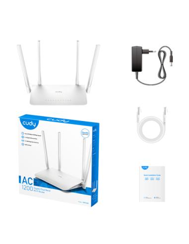 Cudy WR1300 router inalámbrico Gigabit Ethernet Doble banda (2,4 GHz / 5 GHz) Blanco
