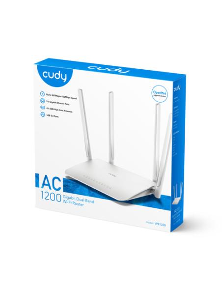 Cudy WR1300 router inalámbrico Gigabit Ethernet Doble banda (2,4 GHz / 5 GHz) Blanco