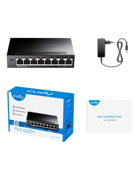 Cudy GS108 switch Gigabit Ethernet (10/100/1000) Negro
