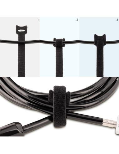 StarTech.com Bridas de 15cm de Gancho y Bucle - Paquete de 50 - Tiras/Envolturas Reusables para Gestión de Cableado - Cintas Aut