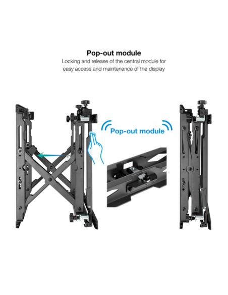 TooQ Soporte Video Wall de Pared para Pantalla 45"-70", Negro