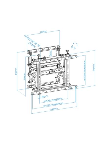 TooQ Soporte Video Wall de Pared para Pantalla 45"-70", Negro