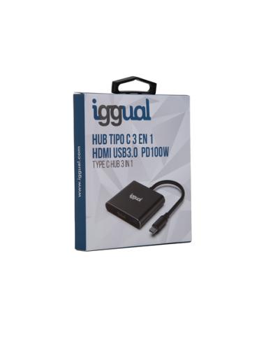 iggual Hub tipo C 3 en 1 HDMI USB3.0 PD100W