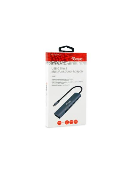Equip Adaptador multifunción USB-C 5 en 1, HDMI, USB 3.2 GEN1, 100W USB PD