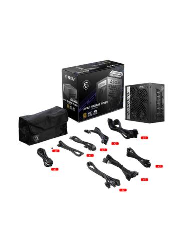MSI MPG A1000G PCIE5 unidad de fuente de alimentación 1000 W 20+4 pin ATX ATX Negro