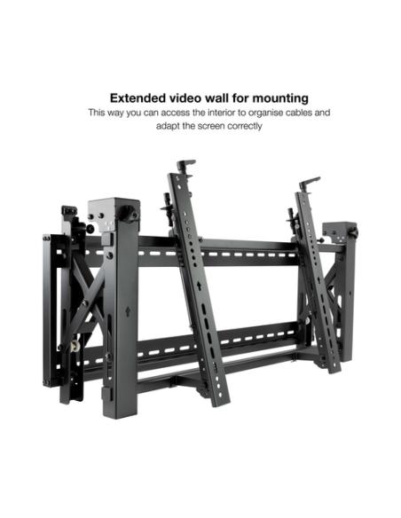 TooQ Soporte Video Wall de Pared para Pantalla 45”- 70”, Negro