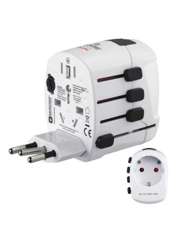 Hama World Travel Pro adaptador de enchufe eléctrico Universal Blanco
