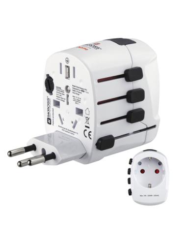 Hama World Travel Pro adaptador de enchufe eléctrico Universal Blanco