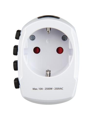 Hama World Travel Pro adaptador de enchufe eléctrico Universal Blanco