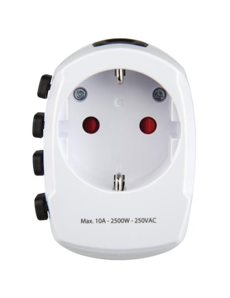 Hama World Travel Pro adaptador de enchufe eléctrico Universal Blanco