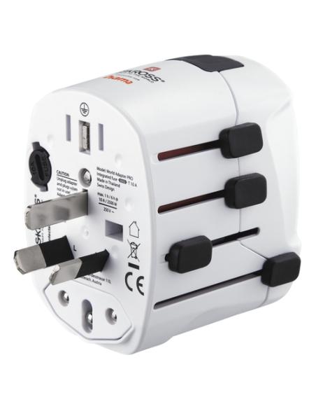 Hama World Travel Pro adaptador de enchufe eléctrico Universal Blanco