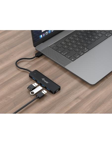 Equip 128959 hub de interfaz USB 3.2 Gen 1 (3.1 Gen 1) Type-A 5000 Mbit/s Negro