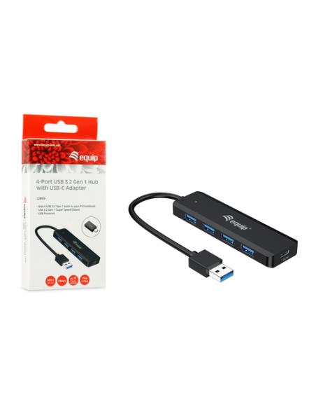 Equip 128959 hub de interfaz USB 3.2 Gen 1 (3.1 Gen 1) Type-A 5000 Mbit/s Negro