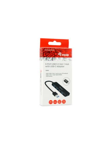 Equip 128959 hub de interfaz USB 3.2 Gen 1 (3.1 Gen 1) Type-A 5000 Mbit/s Negro