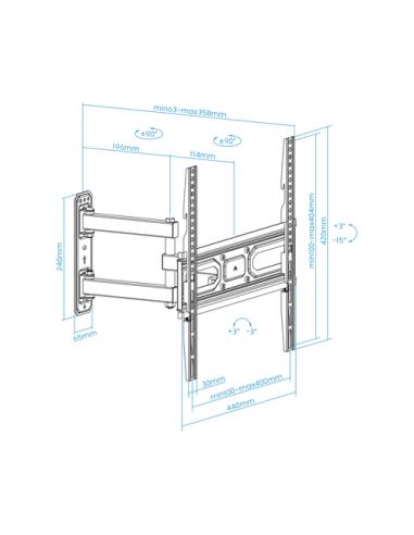 TooQ Soporte de pared para pantallas 32”- 55”