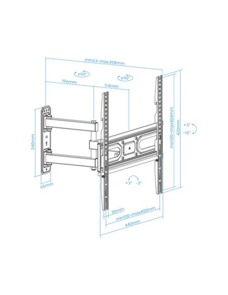 TooQ Soporte de pared para pantallas 32”- 55”